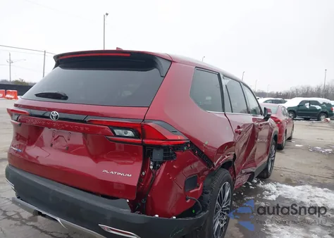 2025 Toyota Grand Highlander Hybrid Platinum Max z USA, uszkodzony, nr VIN 5TDADAB5XSS021929